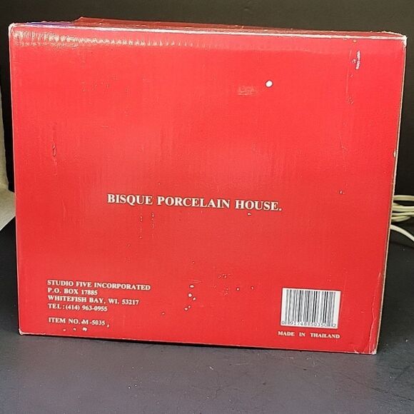 Vintage Christmas Porcelain House Village Bisque Light M5035 Studio Five - Picture 3 of 13